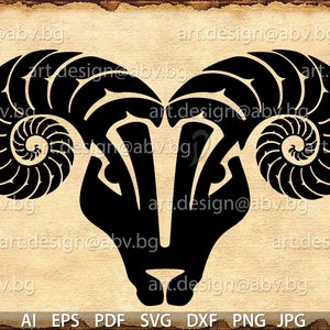 Aries Zodiac Ram Vector Graphic (Digital Download)