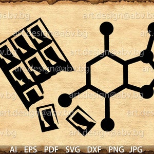 Vector MOLECULE CHOCOLATE, ai, eps, pdf, svg, dxf, png, jpg Download files, Digital, graphical, discount coupons