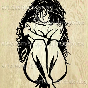 Vector BODY, long hair, AI, eps, png, pdf, svg, dxf, jpg Download files, Digital, graphical, discount coupons