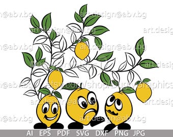 Vector LEMONS, ai, eps, pdf, PNG, svg, dxf, jpg Download, Digital image, graphical fruit