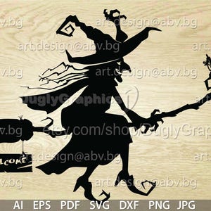 Benvenuta Strega Arte Vettoriale: Grafica di Halloween (Download Digitale)