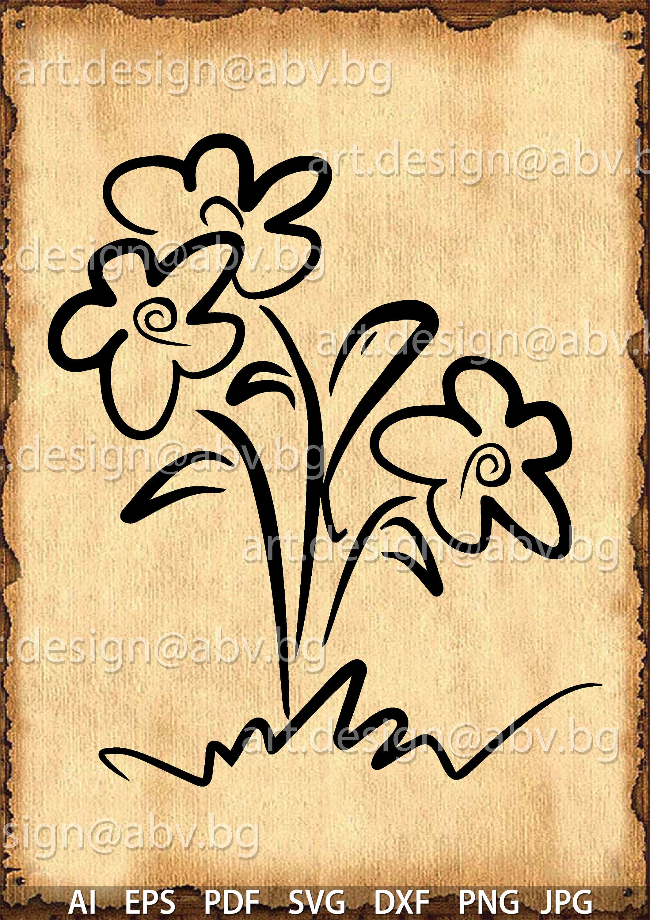 Vector FLOWERS AI eps pdf svg dxf PNG jpg Download | Etsy