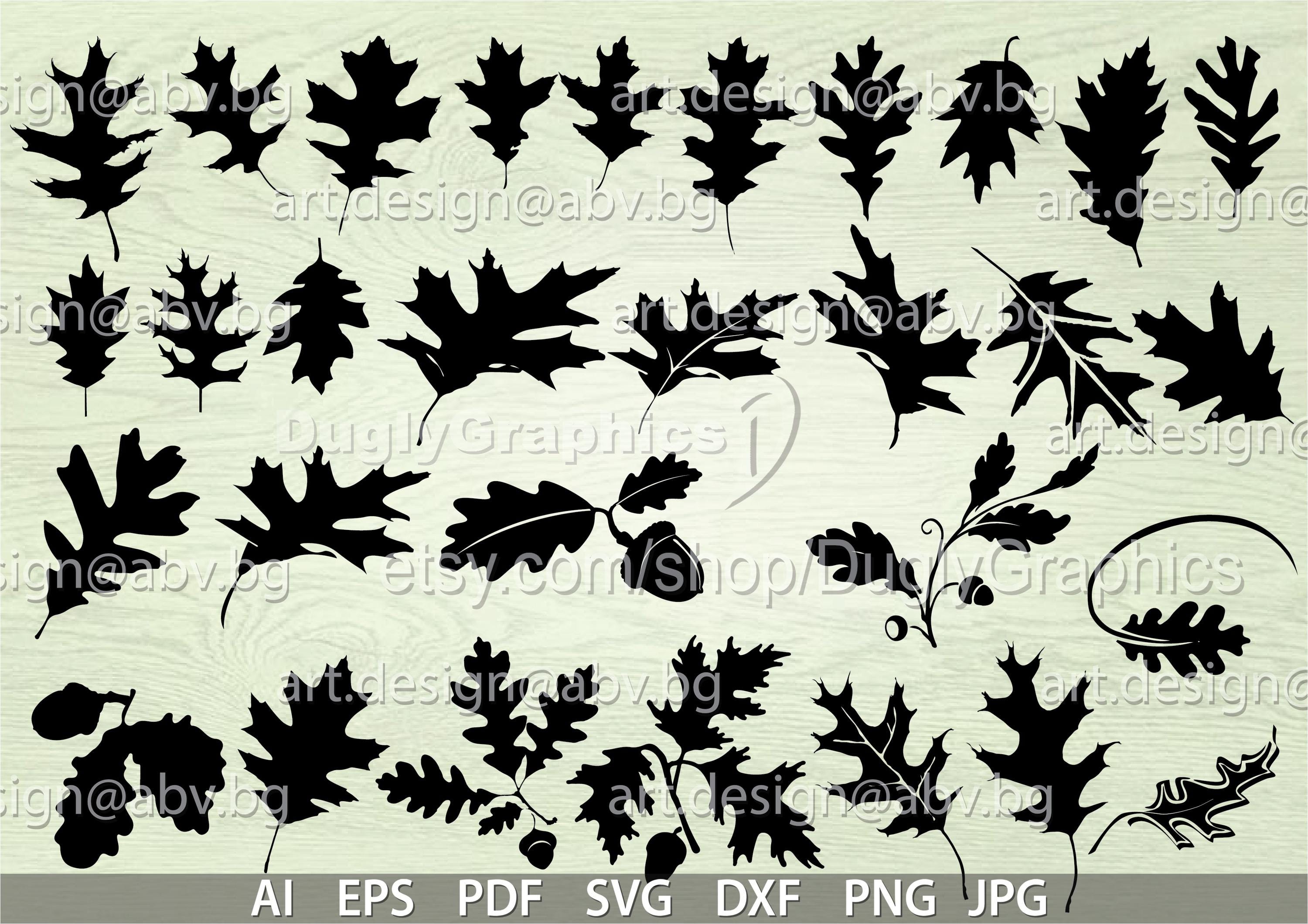 Oak Tree Leaf Stencil
