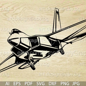 Puede incluir: Ilustración vectorial en blanco y negro de un avión. La imagen presenta un contorno detallado de la aeronave, incluyendo alas, cola y tren de aterrizaje. El diseño está sobre un fondo claro de vetas de madera. Formatos de archivo en la parte inferior.