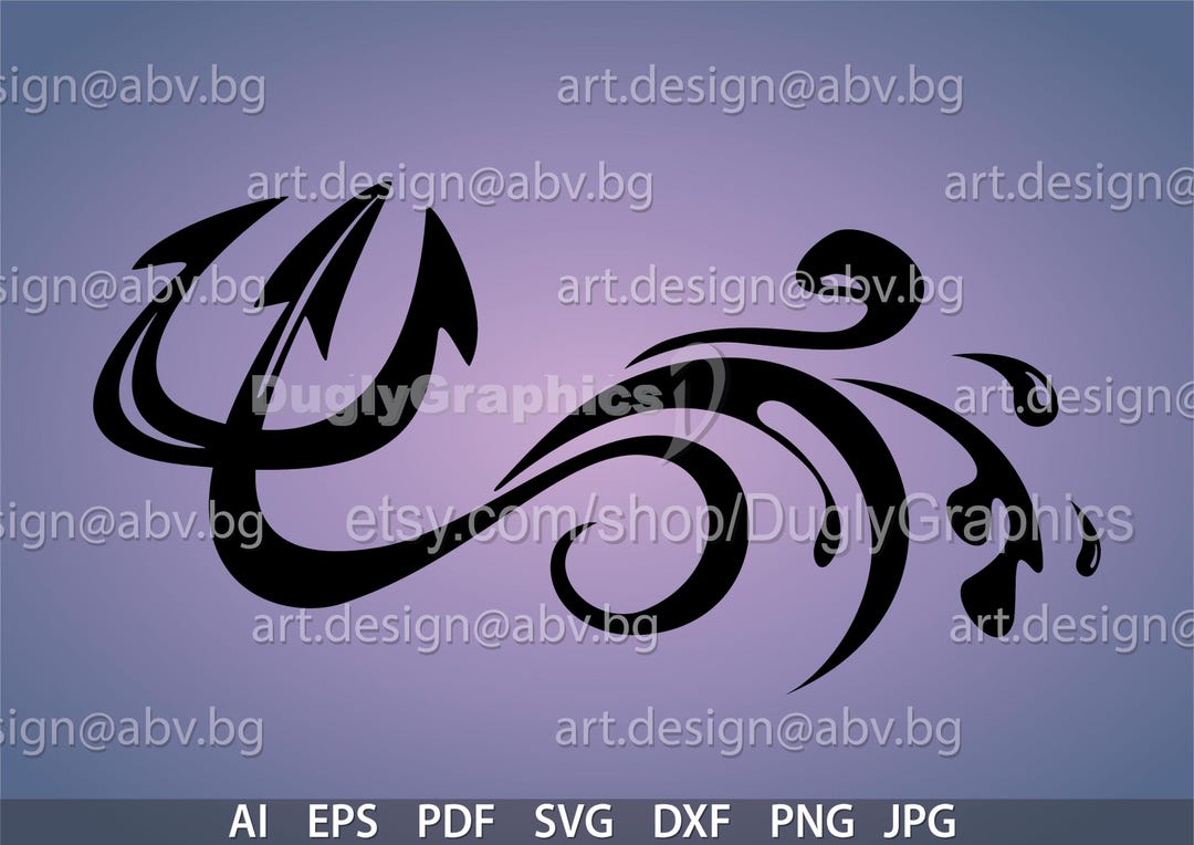 Trident Wave Vector Graphic: Infinity Design (digital Download) - Etsy