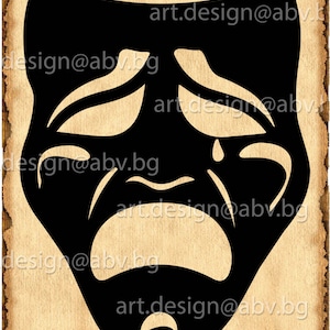 Vector THEATER MASK, sad, AI, eps, pdf, dxf, svg, png, jpg Download files, Digital, graphical, discount coupons