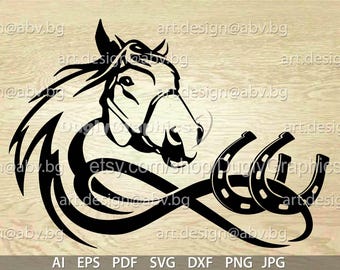 Horse Infinity Vector Art with Horseshoes (Digital Download)