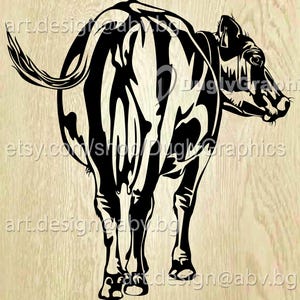 Vector COW in the back, AI, PNG, eps, pdf, svg, dxf, jpg Instant Download, Digital image, graphical image Art Print, heifer, calf, Printable