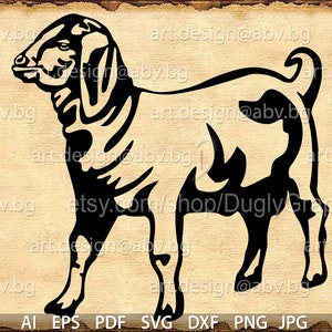 Vector GOAT body AI png eps pdf svg dxf jpg Instant Download graphical image Art Print animal farm Digital image