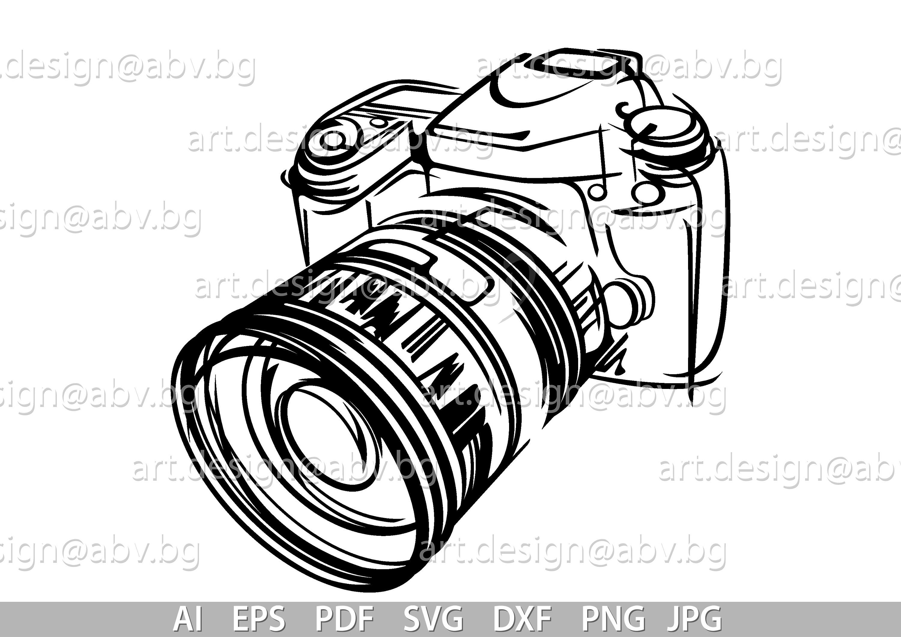 Camera Vector Art (ai, Eps, Png, Svg, Dxf, Jpg) (digital Download) - Etsy