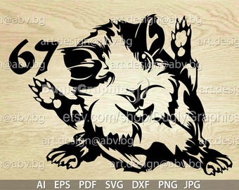 Winking Guinea Pig Vector Image (Digital Download), mood:67