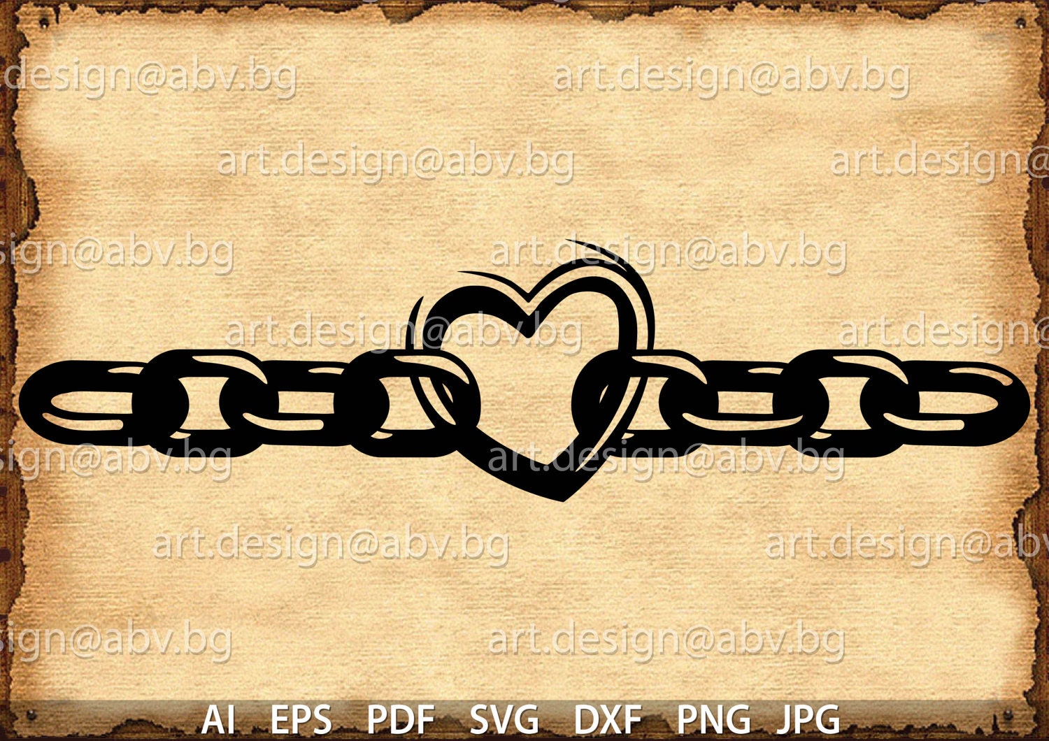 Chained Heart Vector Graphic (digital Download) - Etsy