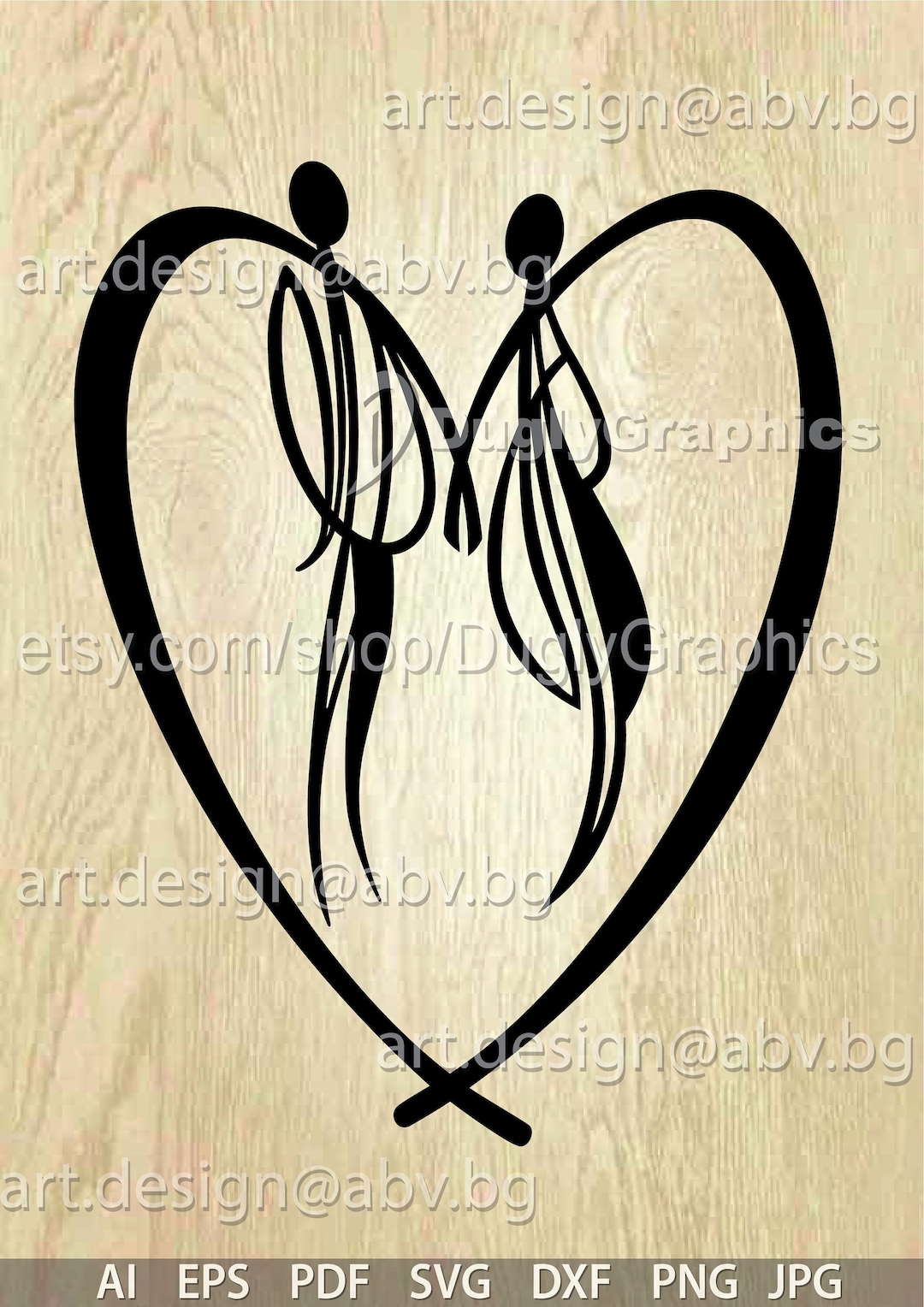 Dance Figures Vector Art: Love, Music, Abstract (digital Download