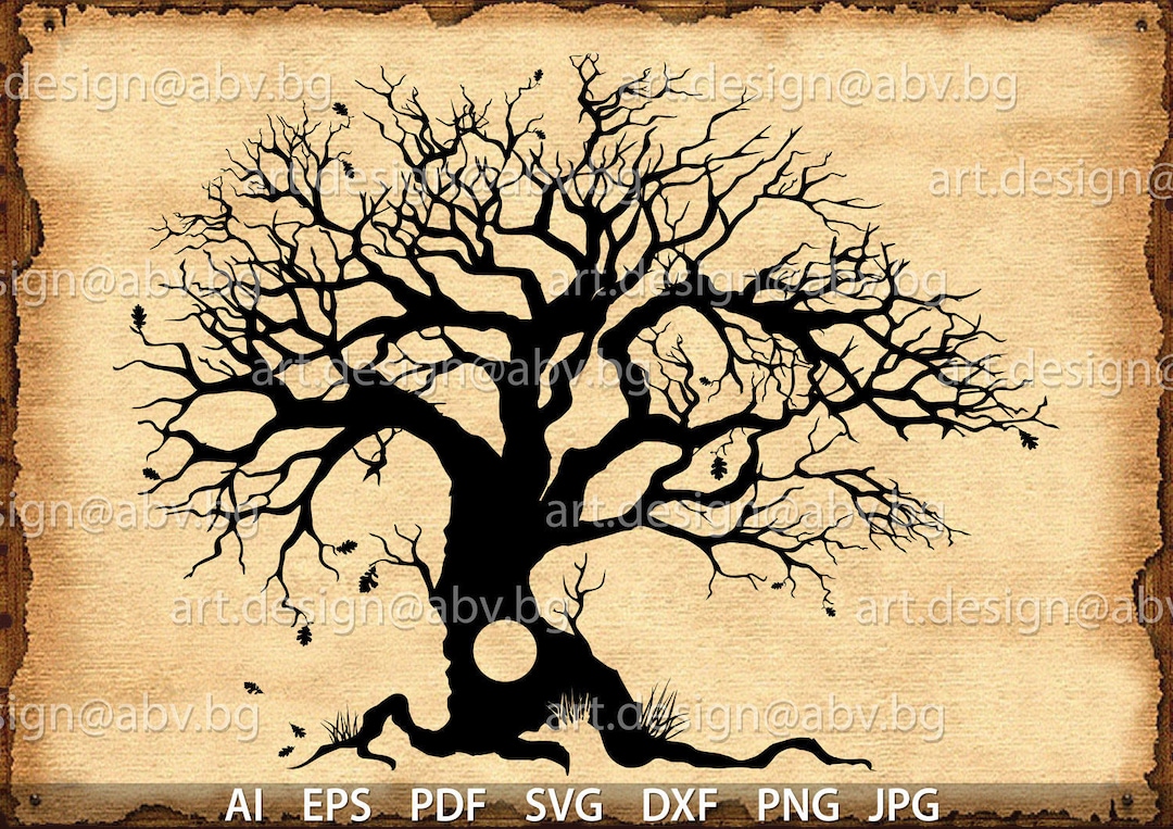 Vector Oak Tree Ai Eps Pdf Svg Dxf Png Jpg Image Graphic Digital