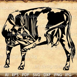 Vector COW, AI, PNG, eps, pdf, svg, dxf, jpg Instant Download, Digital image, graphical image Art Print, Printable