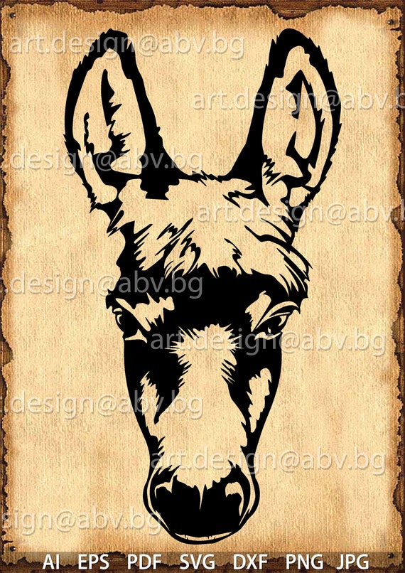 Vector DONKEY Head SVG DXF Ai Eps Pdf Png Jpg Download | Etsy