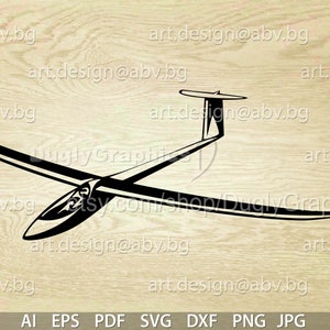 Vector SAILPLANE, SVG, dxf, AI, eps, pdf, png, jpg Download, glider, hydroaeroplane