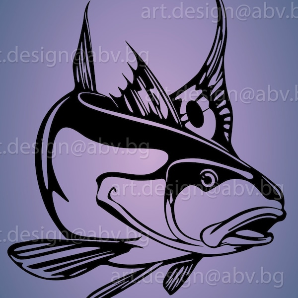Vector RED FISH, AI, eps, pdf, png, svg, dxf, jpg Image Graphic Digital Download Artwork, stylized, graphical, discount coupons