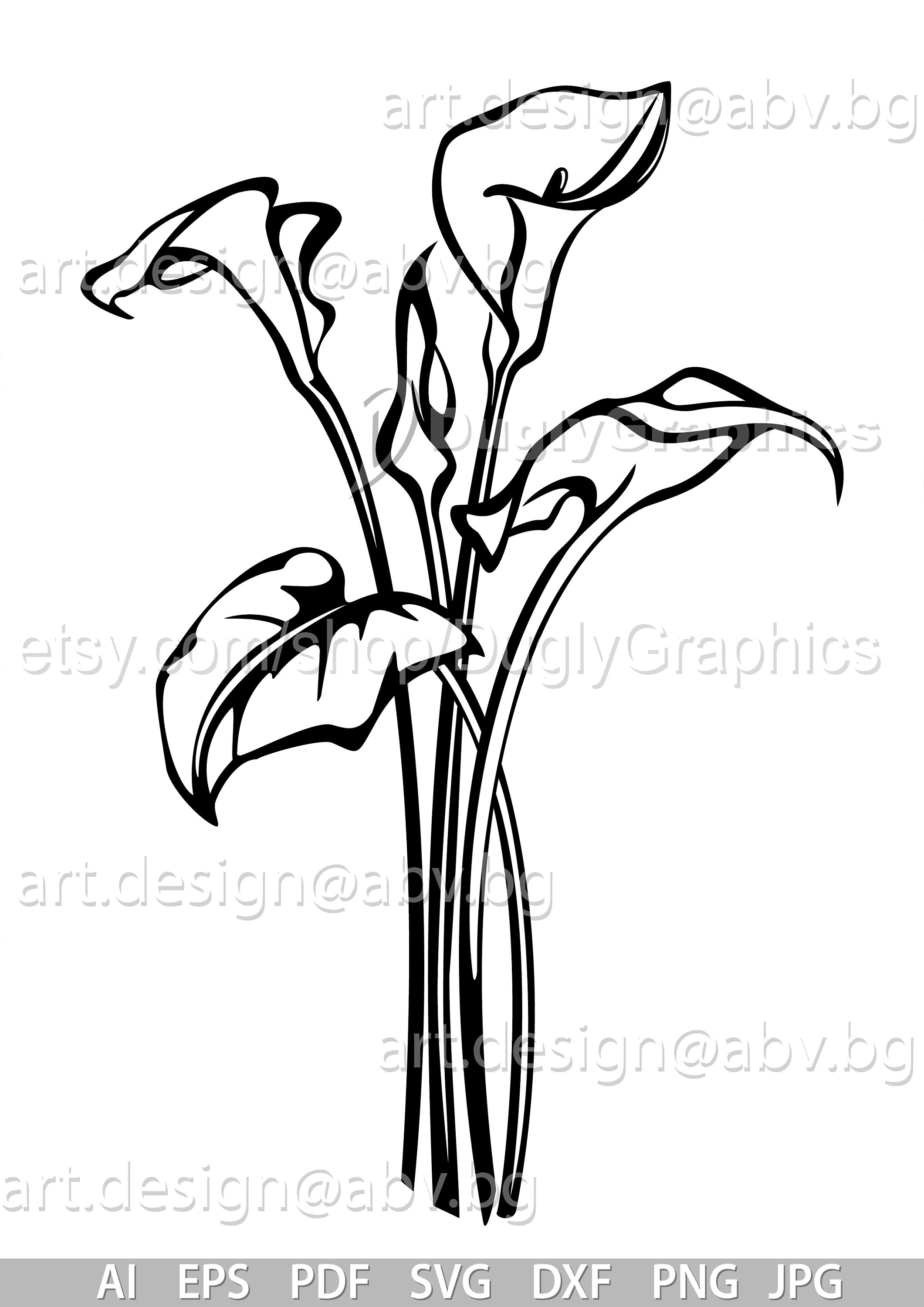 Calla Lily Vector Art - Floral Design (digital Download) - Etsy