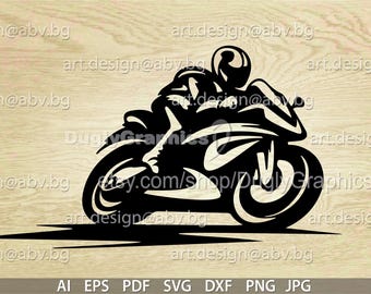 Motorcyclist Vector image (ai, eps, pdf, png, svg, dxf, jpg)