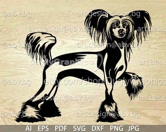 Chinese Crested Dog Vector Image (Digital Download)