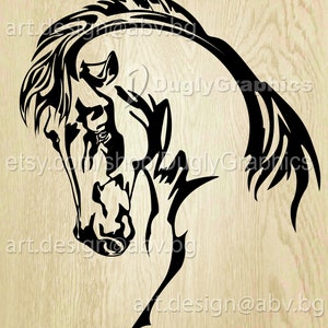 Vector HORSE head SVG DXF ai eps pdf png jpg Download Digital image graphical