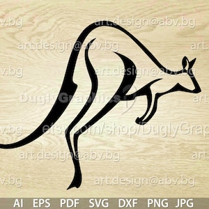 Vector KANGAROO run ai png eps pdf svg dxf jpg svg Mammalia graphical Art Print image