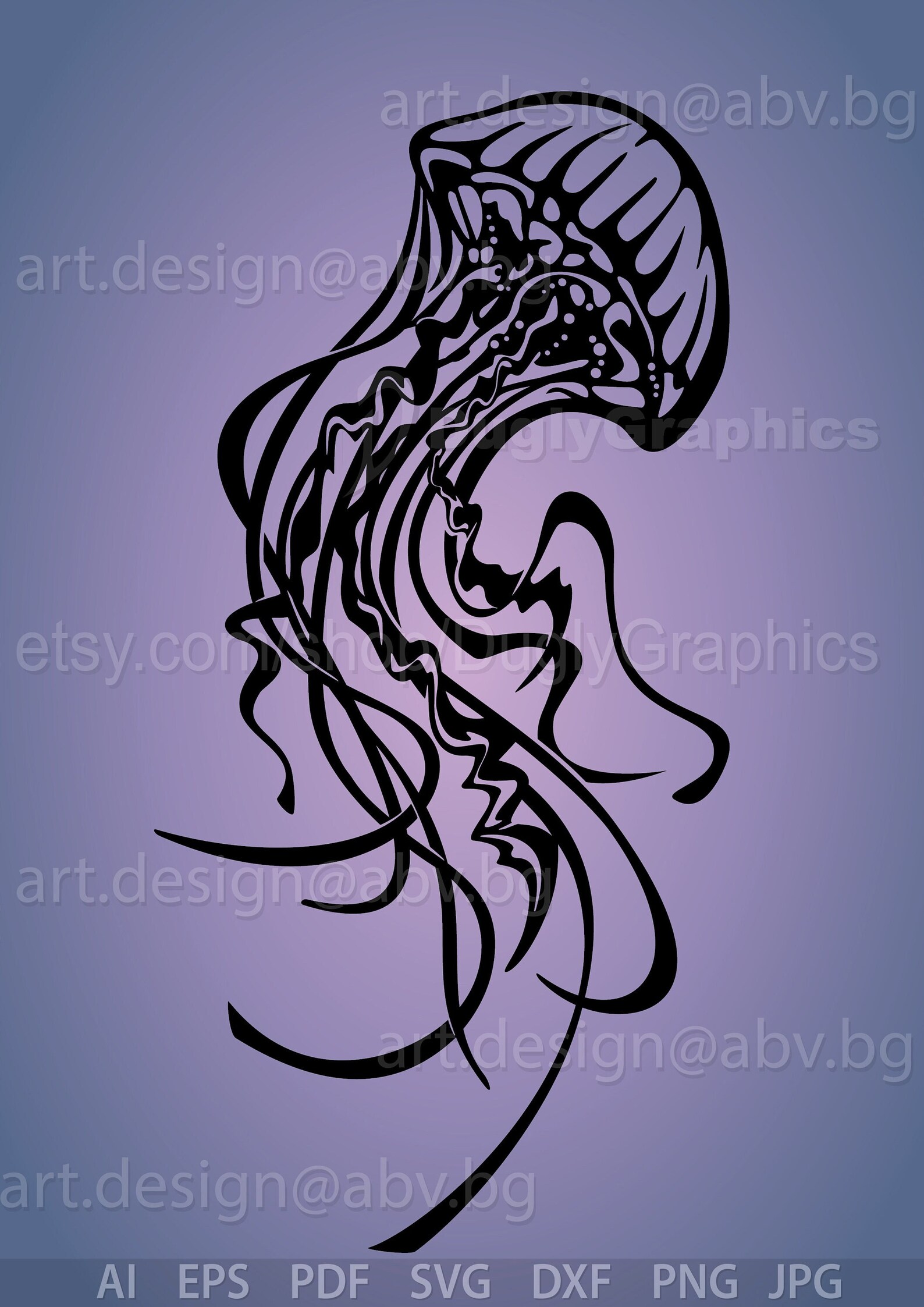 Vector MEDUSA, Jellyfish, AI, Eps, Pdf, Svg, Dxf, Png, Jpg Image