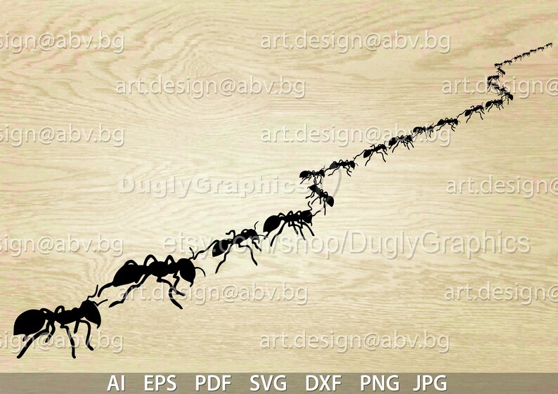 Ant Trail SVG Clipart, Insect Vector Cut File (ai, Eps, Pdf, Dxf, Png ...