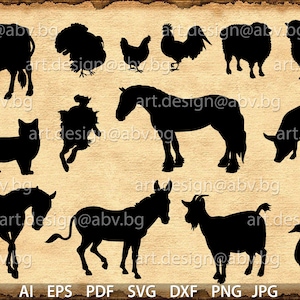Vector 15 PETS BUNDLE, home animals, ai, eps, pdf, SVG, png, dxf, jpg, Instant Download Printable