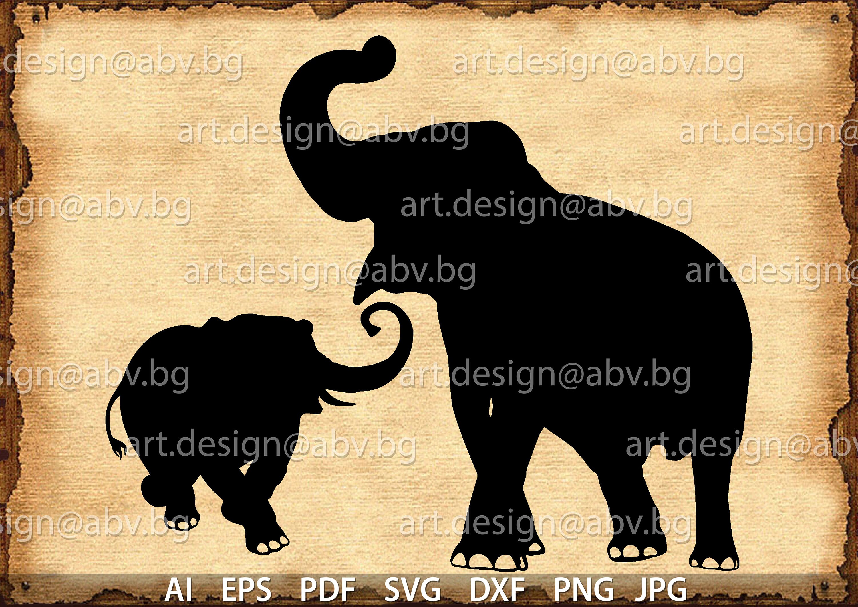 Vector ELEPHANT FAMILY AI eps pdf svg dxf png jpg | Etsy