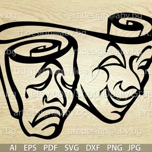 Theater Masks Vector Art (Digital Download)