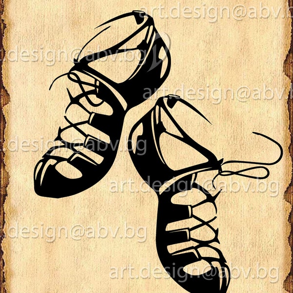 Vector HIGHLAND DANCER SHOES, svg, ai, eps, png, pdf, jpg Image Graphic Digital Download, Scottish highland dance, music