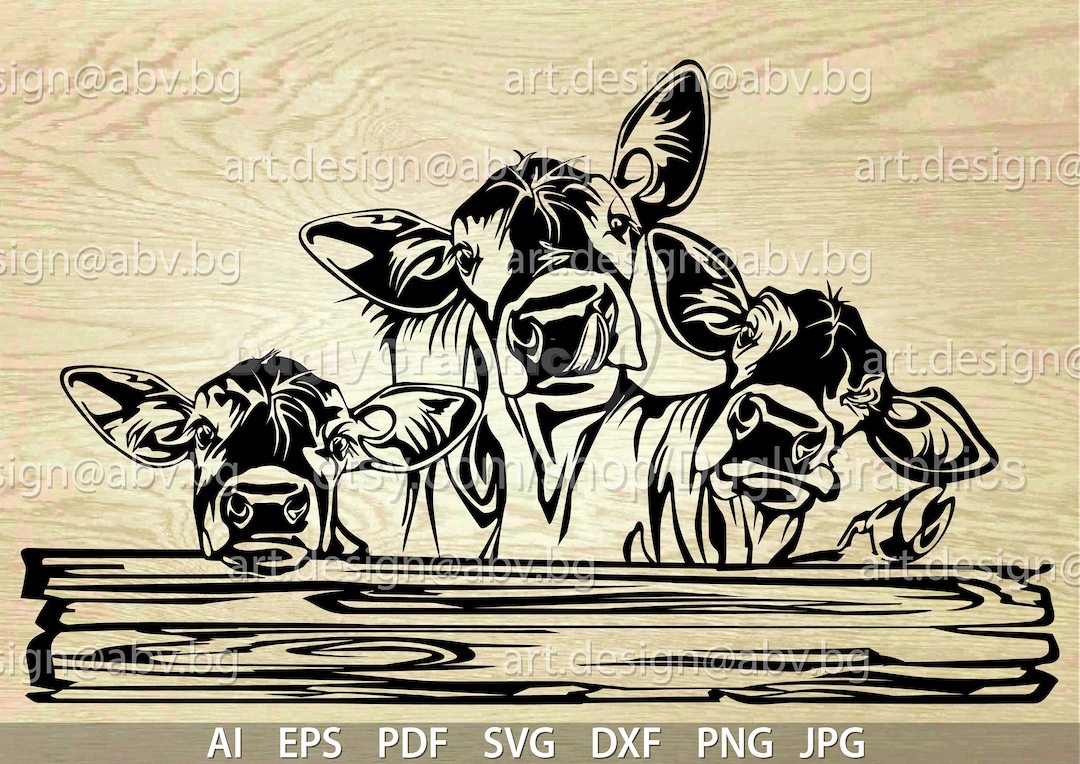 Cow Vector Graphic: Farmhouse Heifers (digital Download) - Etsy
