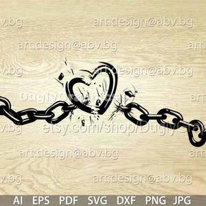 Broken Chains Heart Vector Graphic (Digital Download)