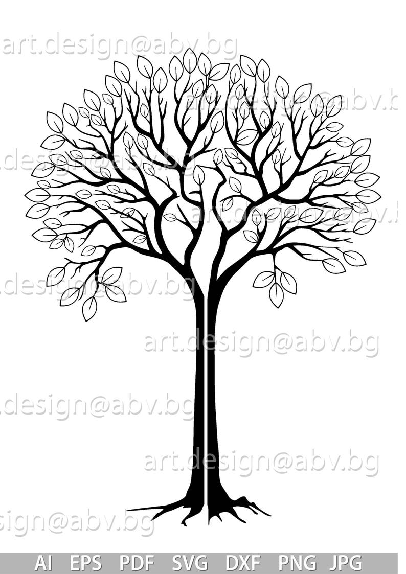 Download Vector WEDDING TREE silhouette AI eps pdf svg dxf png | Etsy