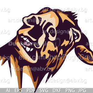 Vector SKARED DONKEY colored head, ai eps dxf svg pdf png jpg Download, Digital image, graphical, animal farm