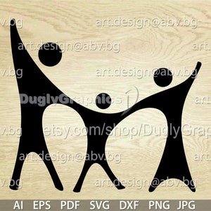 Vector FAMILY, stylized, AI, PNG, eps, pdf, svg, dxf, jpg Download, Digital image, graphical, kid, drawing