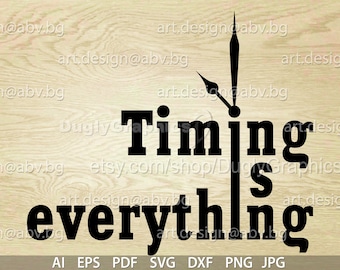 Timing is Everything Vector: Clock Hands Graphic (Digital Download)
