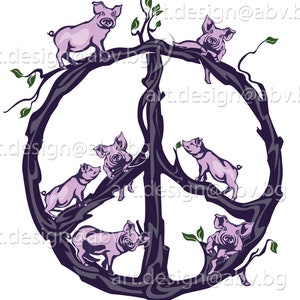 Vector PIGS, sign of freedom, AI, PNG, eps, pdf, svg, dxf, jpg Instant Download, colored Art Print