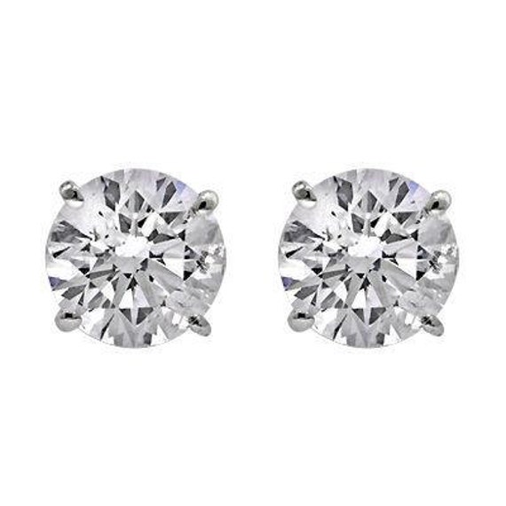 14K Solid or Blanc Étoile Forme créé Lab Diamant Clous D/'Oreilles 2TCW