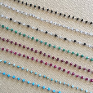 Handmade Silver Beaded Chain - Gold plated beaded chain - Rhodium plated beaded chain - DIY jewelry beaded chain