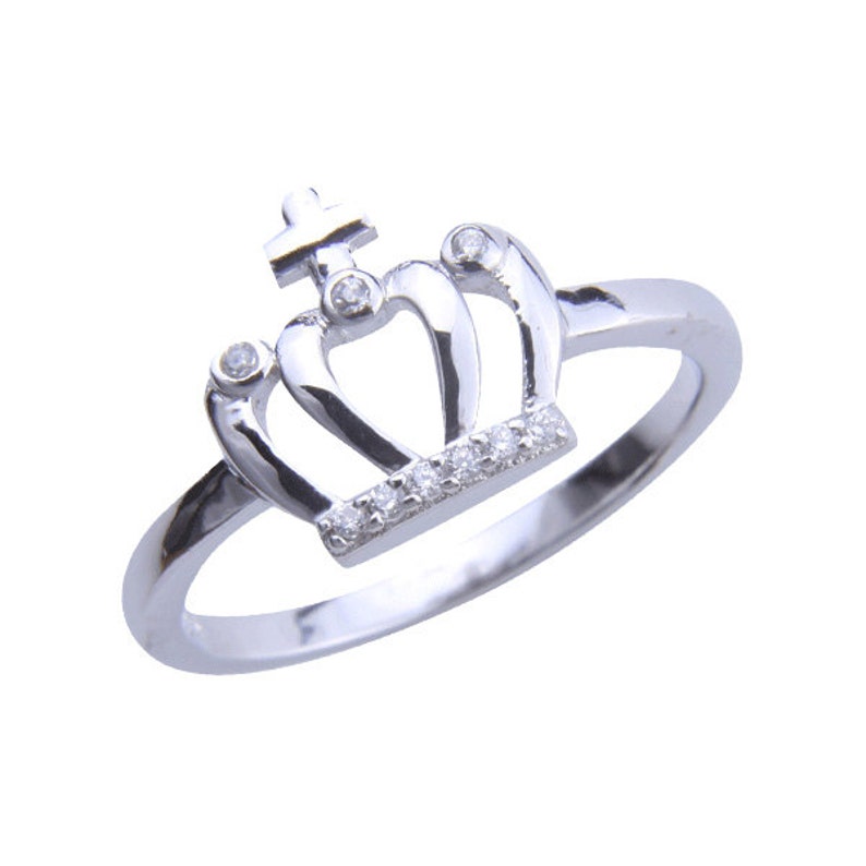 Pave CZ Crown Sterling Silver Jewelry Set of 4-Cz Crown Necklace-Cz Crown Earrings-Crown Ring-Crown Bracelet-Lovely Holiday Gift Jewelry