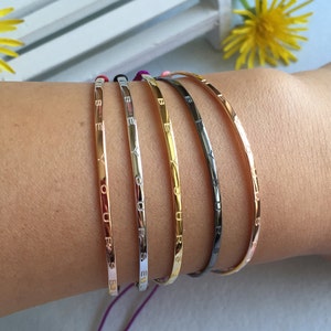 Fiji Friendship Sterling Silver Bracelet-Personal statement Bracelet-Engraved BE YOURSELF Bracelet-Tiny ID Bracelet-Holiday Must-Haves