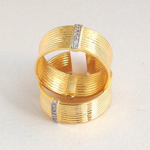 Delicate Threaded CZ Ring-Golden Pave Cz Ring-Pave Clear Cz Ring-Fancy Holiday Gift Jewelry