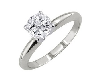 Solitaire Cz Wedding Ring-Classic Cz Engagement Ring-Solitare CZ Sterling Silver Ring-Prong set Solitare Cz Ring-Lovely Holiday Gift