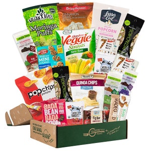 VEGAN Healthy Snacks Variety Pack [20 sztuk] Bezglutenowe, bezmleczne, bez GMO, prezenty koszerne, świąteczne kosze upominkowe
