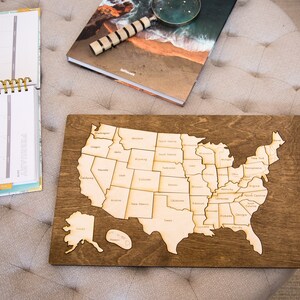 United States Wooden Map Puzzle | Etsy
