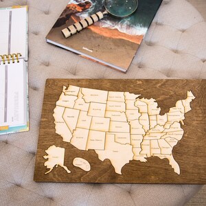 United States Wooden Map Puzzle | Etsy