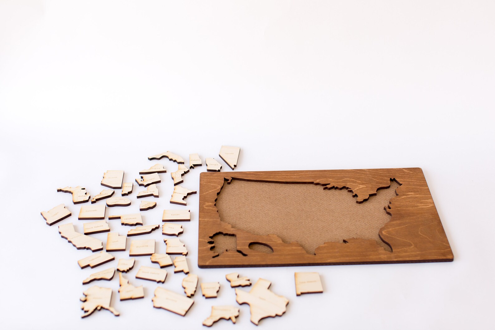 United States Wooden Map Puzzle Etsy